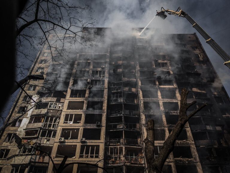 burnt building